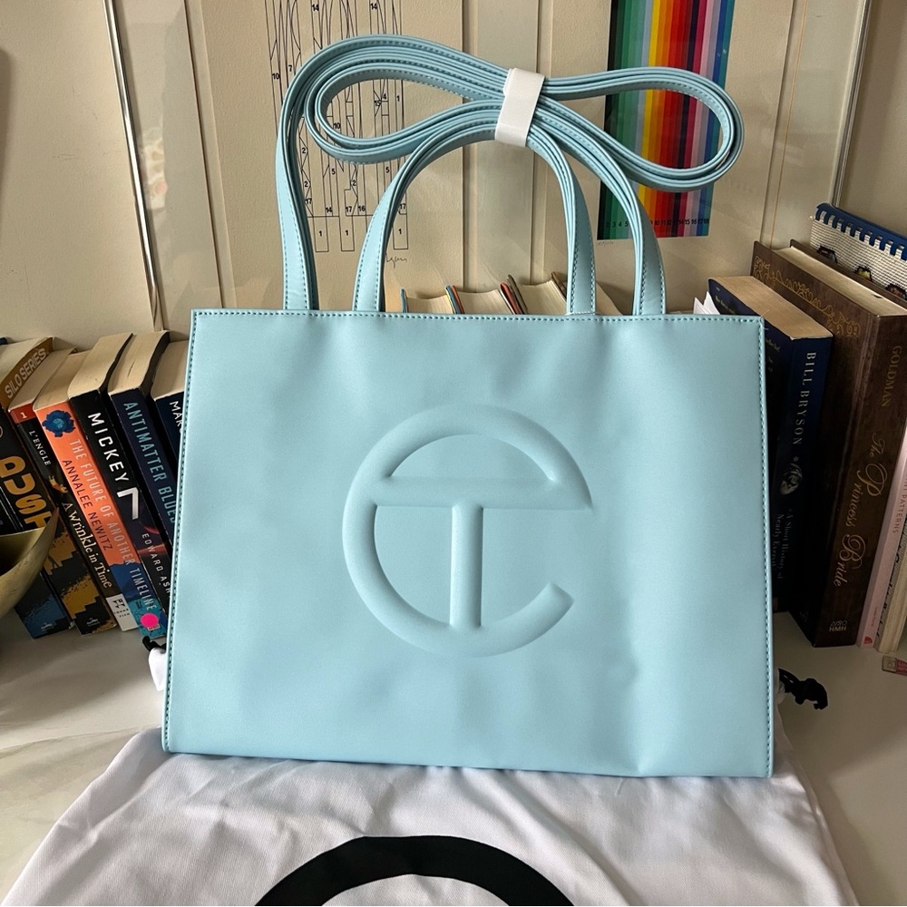 NWT Telfar Medium Pool Blue Shopping Bag - Picture 3 of 7